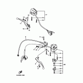 Схема узла: Пульт управления рулевой и Рычаг Yamaha XVS125 Drag Star