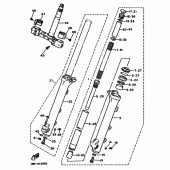 Схема вузла: Вилка передньої осі Yamaha XV750 Virago