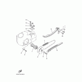 Схема вузла: Розподільний вал та Ланцюг ГРМ Yamaha TTR90 TT-R90