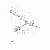 Схема вузла: Колінчастий вал та Поршень Yamaha TTR90 TT-R90