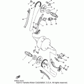 Схема вузла: Розподільний вал та Ланцюг ГРМ Yamaha XV250 Virago