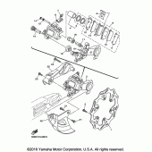 Схема вузла: Задній гальмівний супорт Yamaha YZ450F YZ450FX