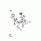 Схема узла: Пульт управления рулевой и Рычаг Yamaha XJ600 Diversion (Naked)