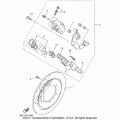 Схема вузла: Переднє гальмо Yamaha XVS650 V-Star Custom