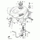 Схема узла: Топливный бак Yamaha YZF750 YZF750