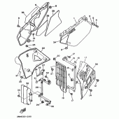 Схема узла: Side cover / oil tank Yamaha DT125 DT125R