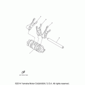 Схема узла: Копирный вал и Вилки Yamaha XT250 XT250