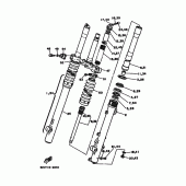 Схема вузла: Вилка передньої осі Yamaha XT350 XT350