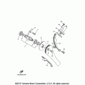 Схема вузла: Розподільний вал та Ланцюг ГРМ Yamaha TTR125 TT-R125