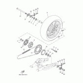 Схема вузла: Заднє колесо Yamaha XSR700/MTM690