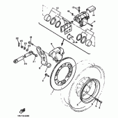 Схема вузла: Задній гальмівний супорт Yamaha VMX12 V-MAX