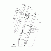 Схема узла: Вилка передней оси Yamaha TW225