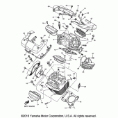Схема вузла: Головка циліндра Yamaha XVS950 V-Star Tourer