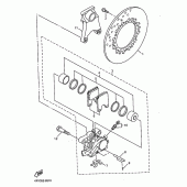 Схема вузла: Задній гальмівний супорт Yamaha YZF-R1 R1