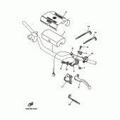 Схема вузла: Пульт управління рульовий та Важіль Yamaha YZ125