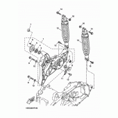 Схема вузла: Задній важіль та Підвіска Yamaha YP400