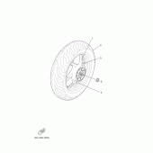 Схема вузла: Заднє колесо Yamaha YP250 X-MAX