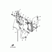 Схема узла: Радиатор и Патрубок системы охлаждения Yamaha YZ125