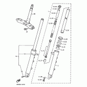 Схема узла: Вилка передней оси Yamaha XJ900 Diversion