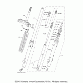 Схема вузла: Вилка передньої осі Yamaha XT250 XT250
