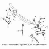 Схема вузла: Пульт управління рульовий та Важель Yamaha WR500Z
