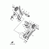 Схема вузла: Розподільний вал та Ланцюг ГРМ Yamaha XVS650 V-Star Classic