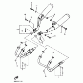 Схема вузла: Вихлопна система Yamaha XJ600 Diversion (S-TYPE)