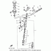 Схема узла: Задний тормозной цилиндр Yamaha WR250 WR250Z