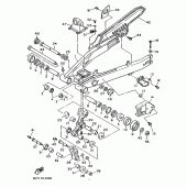Схема узла: Задний рычаг и Подвеска Yamaha XT600 XT600