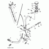 Схема узла: Задний тормозной цилиндр Yamaha TDM850