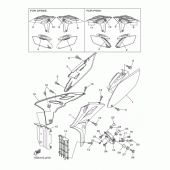 Схема узла: Крышка боковая и oil tank Yamaha YZ250 YZ250F