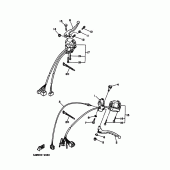 Схема узла: Пульт управления рулевой и Рычаг (ｱﾂﾌﾟﾊﾝﾄﾞﾙ) Yamaha XV400 Virago
