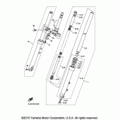 Схема вузла: Вилка передньої осі Yamaha XV250 V-Star