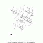Схема узла: Копирный вал и Вилки Yamaha TW200