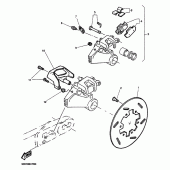 Схема узла: Задний тормозной суппорт Yamaha TT600
