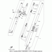 Схема узла: Вилка передней оси Yamaha XV250 Virago