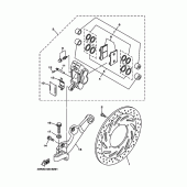 Схема вузла: Задній гальмівний супорт Yamaha XV1700 Road Star
