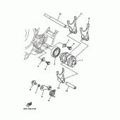 Схема узла: Копирный вал и Вилки Yamaha YZ125