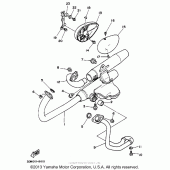 Схема вузла: Вихлопная система (Non calinia) Yamaha XV250 Route 66