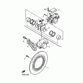 Схема вузла: Задній гальмівний супорт Yamaha XJ900 Diversion