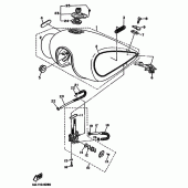 Схема вузла: Паливний бак Yamaha XV750 Virago