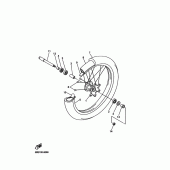 Схема узла: Переднее колесо Yamaha YZ426F