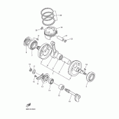 Схема вузла: Колінчастий вал та Поршень Yamaha WR400F