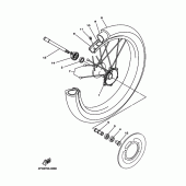 Схема вузла: Переднє колесо Yamaha TT250R TT-R