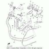 Схема вузла: Кермо та Тросики Yamaha XVZ1300 Venture Royale