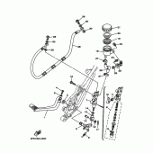 Схема узла: Задний тормозной цилиндр Yamaha TDM900