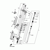 Схема узла: Вилка передней оси Yamaha YZ250 YZ250F