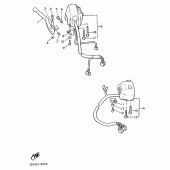 Схема узла: Пульт управления рулевой и Рычаг Yamaha VMX12 V-MAX