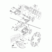 Схема вузла: Задній гальмівний супорт Yamaha YZ250 YZ250