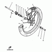 Схема вузла: Переднє колесо Yamaha TT600
